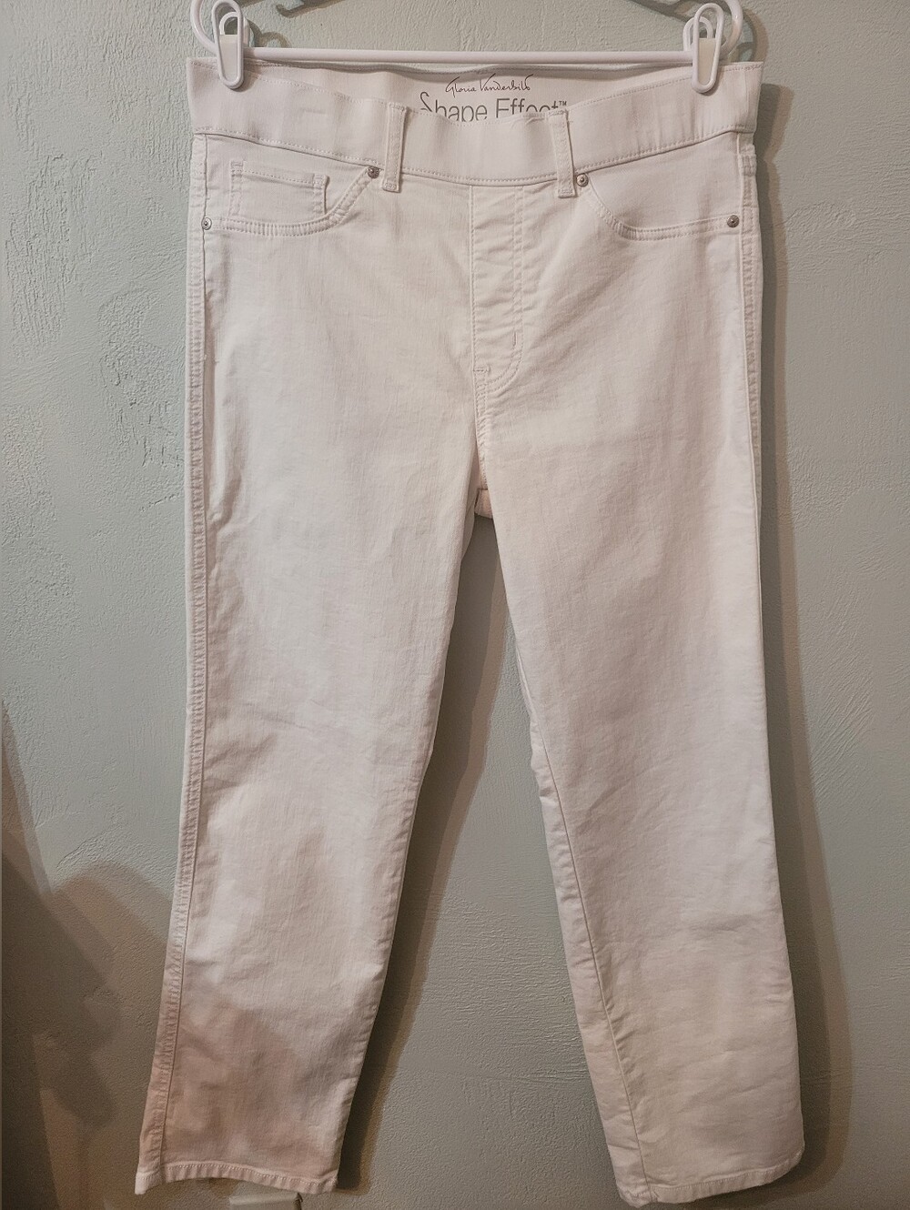 Gloria Vanderbilt Shape Effect High Rise Cotton Blend White Jeans Size 12!